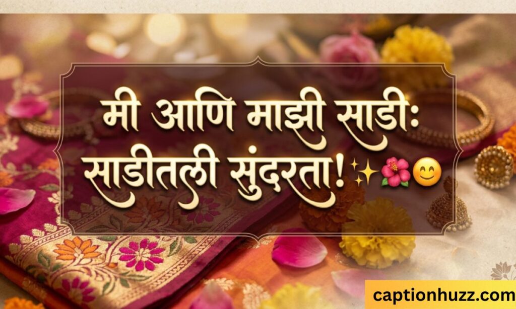 Short saree Caption in Marathi with emoji