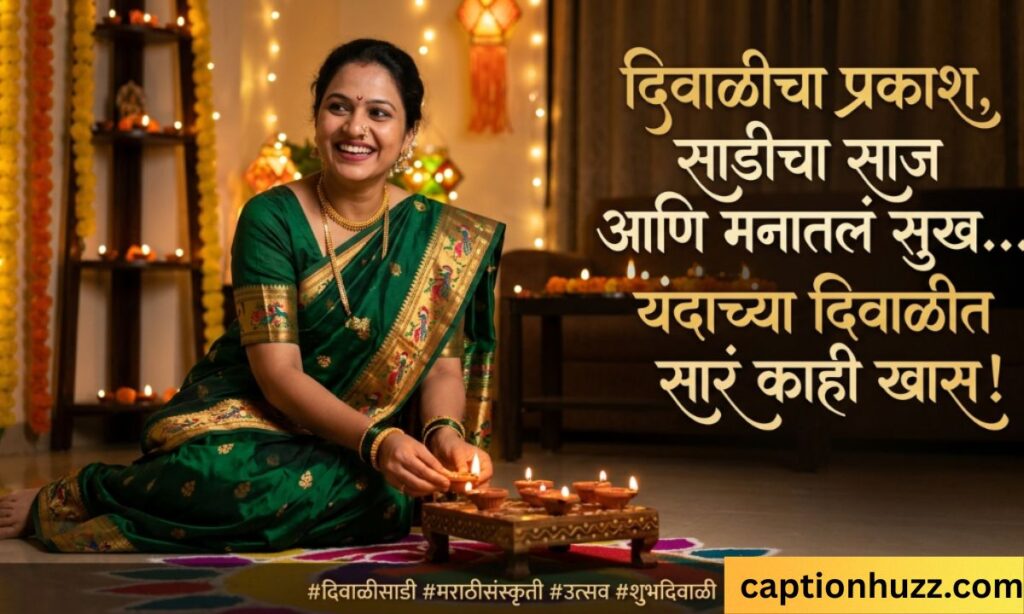 diwali saree caption in marathi