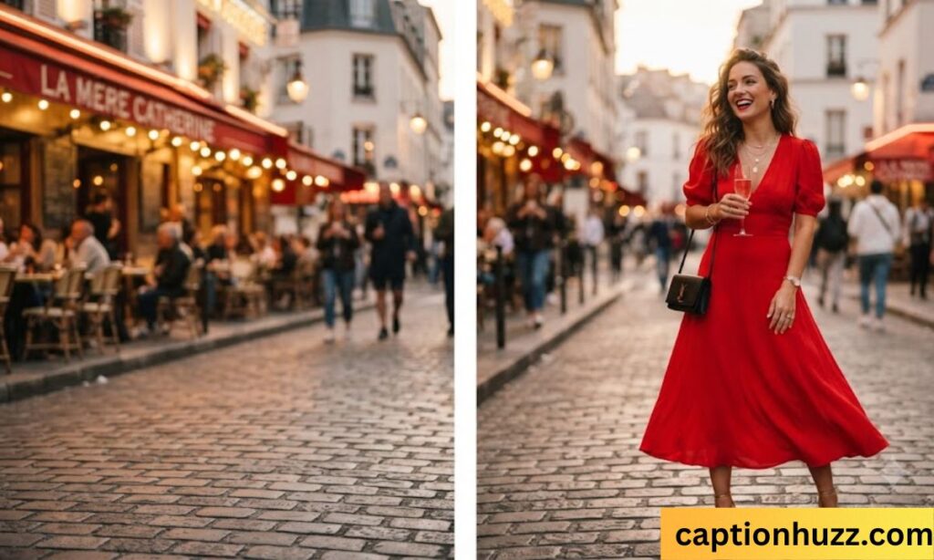 red dress ig caption_