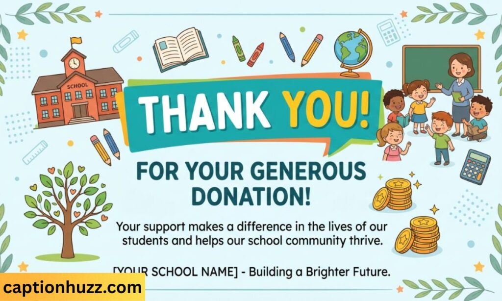 Short Thank You Message for Donation to School