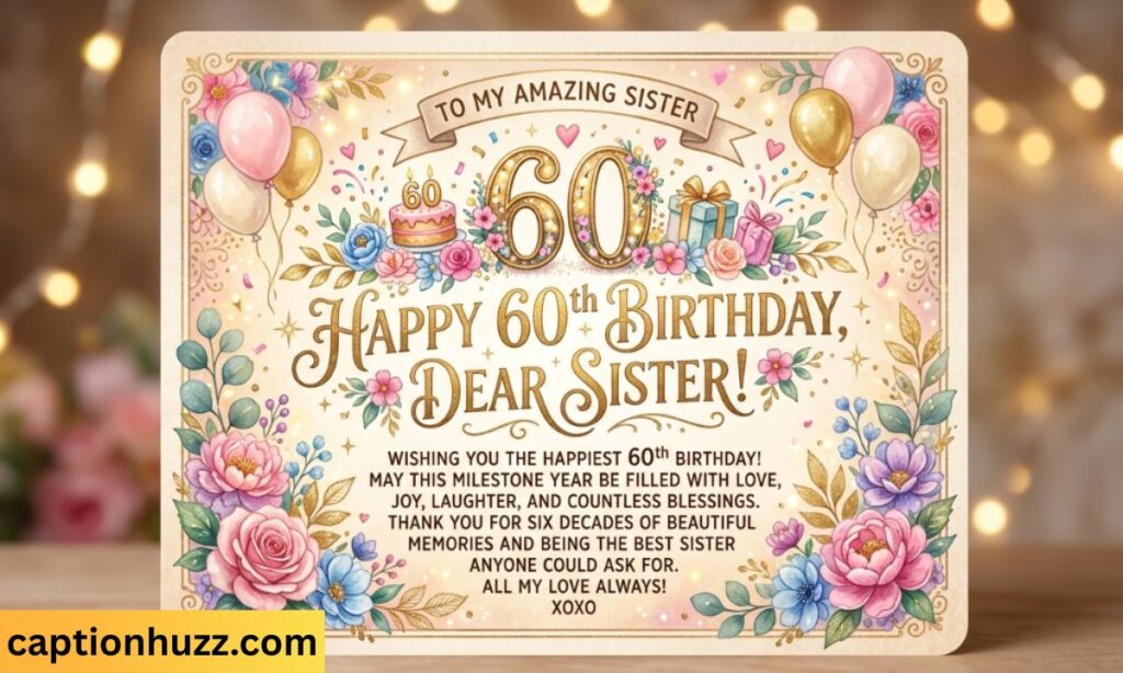 dear sister 60th birthday wishes for sister